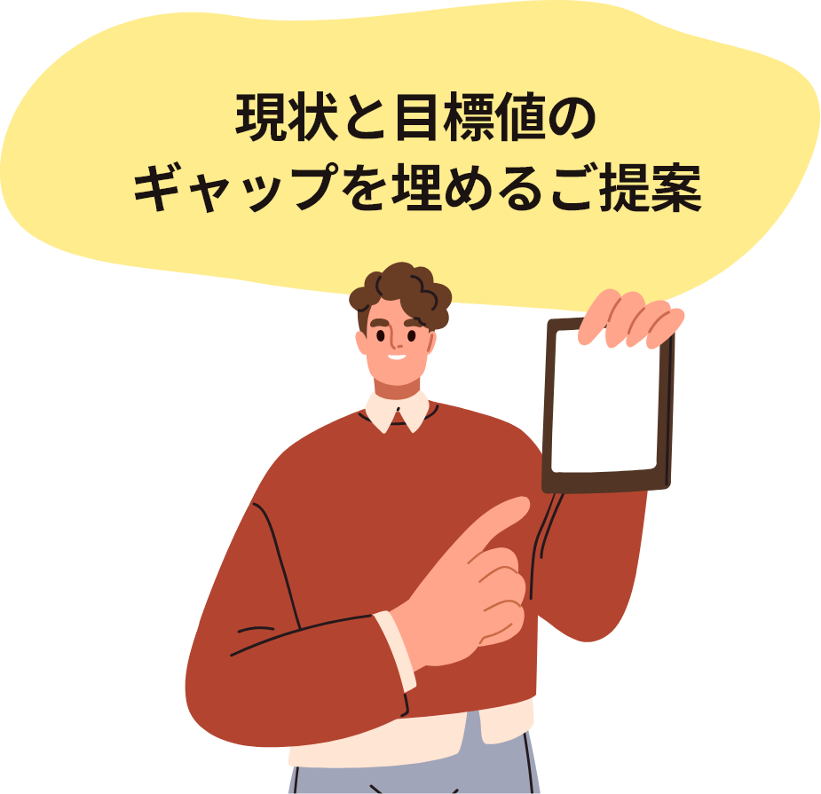 現状と目標値の ギャップを埋めるご提案